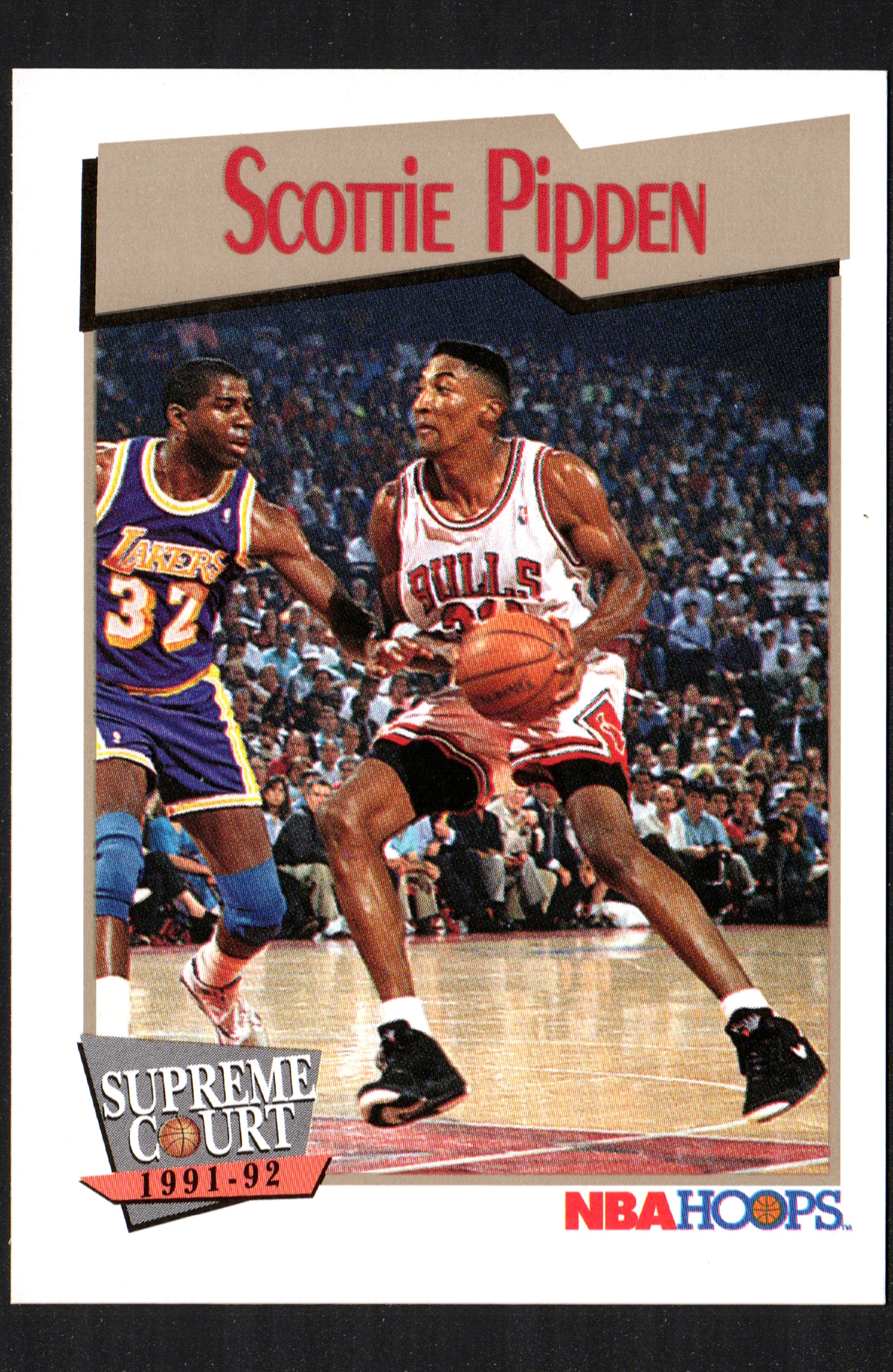 Scottie Pippen Chicago Bulls #456 trading card from 1991-92 NBA Hoops, featuring Pippen in his Bulls uniform.